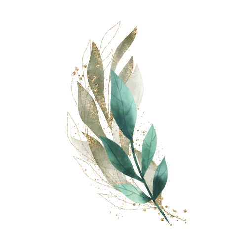 Feuilles vertes et dorés