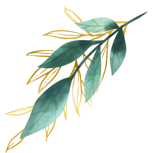 Feuilles vertes et dorés